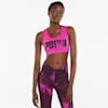 Mid 4Keeps Graphic  Training Bra, Deep Orchid-sky dye PUMA, small-SEA