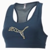 Mid 4Keeps Graphic  Training Bra, Marine Blue-Gold Big Cat, small-SEA