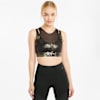 Fashion Luxe ellaVATE Women's Training Bra, Puma Black-Puma Team Gold-Matte foil print, small-SEA