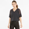 Fashion Luxe Raglan Women's Training Top, Puma Black-matte foil print, small-SEA