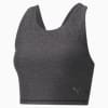 STUDIO Yogini Luxe Racerback Women's Training Crop Top, Dark Gray Heather, small-SEA
