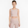 STUDIO Yogini Luxe Racerback Women's Training Crop Top, Lotus-Medium Gray Heather, small-SEA