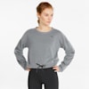 French Terry Crew Neck Women's Training Sweatshirt, Medium Gray Heather, small-AUS