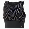 FOREVER Luxe Graphic Training Bra Women, Puma Black-Meteallic Gold print, small-SEA