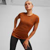 Studio Sheer Women's Fashion Training Tee, Teak, small-AUS