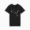 TAD ESSENTIALS Heather Logo Tee Women, PUMA Black Heather, small-SEA