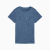 TAD ESSENTIALS Heather Logo Tee Women, Dark Indigo Heather, small-SEA