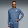 CLOUDSPUN Men's Long Sleeve Running Top, Dark Indigo-Heather, small-AUS