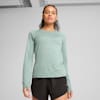 RUN CLOUDSPUN Women's Running Top, Green Moon-heather, small-AUS
