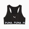 Zwarte PUMA crop top voor dames met racerback en logo op de borst en band.