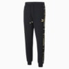 Luxe Printed Men's Track Pants, Cotton Black-Gold, small-SEA