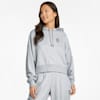Pivot Cropped Women's Basketball Hoodie, Light Gray Heather, small-AUS