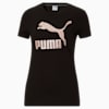 Classics Logo Women's Tee, Puma Black-Rose Gold, small-SEA