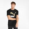 Classics Logo Metallic Men's Tee, Puma Black-Gold, small-SEA