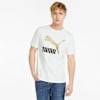 Classics Logo Metallic Men's Tee, Puma White-Gold, small-PHL