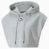 Dare To Hooded Cropped Vest Women, Light Gray Heather, small-SEA