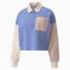 Downtown Oversized Long Sleeve Polo Women, Lavendar Pop, small-PHL