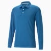 YouV Long Sleeve Golf Polo Shirt Men, Lake Blue, small-PHL