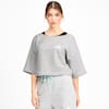 PUMA x SELENA GOMEZ Cropped Short Sleeve Women's Sweater, Light Gray Heather, small-SEA