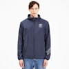 Essentials Graphics Hooded Men's Windbreaker, Peacoat, small-SEA
