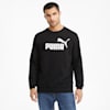 Essentials Big Logo Crew Neck Sweater Men, Puma Black, small-AUS
