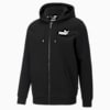 Sudadera con capucha y logotipo Essentials con cremallera completa para hombre, Puma Black, small