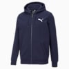 Essentials Full-Zip Logo Hoodie Men, Peacoat-Cat, small-AUS