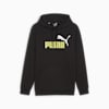 Essentials+ Two-Tone Big Logo Men's Hoodie, PUMA Black-lime sheen, small-AUS