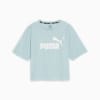 Essentials Logo Cropped Tee Women, Turquoise Surf, small-THA