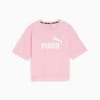 Essentials Logo Cropped Tee Women, Pink Lilac, small-THA