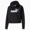 Essentials Cropped Logo Hoodie Women, Puma Black, small