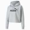 Essentials Cropped Logo Hoodie Women, Light Gray Heather, small