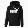 Essentials Big Logo Full-Zip Hoodie Youth, Puma Black, small