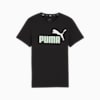 Essentials+ Two-Tone Logo Tee Youth, PUMA Black-Fresh Mint, small-THA