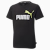 Essentials+ Two-Tone Logo Tee Youth, Puma Black-lemon, small-SEA