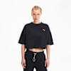 Evide Form Stripe Cropped Women's Tee, Puma Black-Fizzy Orange, small-SEA