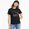 Classics Women's Logo Tee, Puma Black-glitter, small-SEA