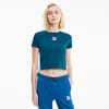 Classics Cropped Short Sleeve Women's Tee, Digi-blue, small-SEA