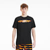 Tie Dye Graphic Men's Tee, Cotton Black-Orange, small-SEA