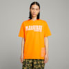 PUMA x PLEASURES Men's Tee, Orange Glo, small-PHL