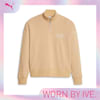 PUMA TEAM Women's Half-Zip Sweatshirt, Sand Dune, small-PHL
