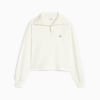 DOWNTOWN Women's Half-Zip Sweatshirt, Warm White, small-PHL