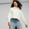 DOWNTOWN Women's Half-Zip Sweatshirt, Warm White, small-SEA