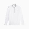 Męska bluza golfowa Lightweight z zamkiem 1/4, White Glow-Ash Gray, small