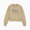 PUMA TEAM Women's Oversized Crew, Prairie Tan, small-IDN