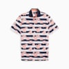 Garden Pique Men's Golf Polo, Deep Navy-Melon Punch, small-AUS