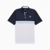 Pure Colourblock Men's Golf Polo, Deep Navy-White Glow, small-SEA