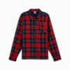 PUMA x PORSCHE LEGACY Statement Flannel Shirt, Club Navy, small-SEA