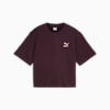 เสื้อยืดทรงหลวมผู้หญิงผ้าริบ CLASSICS, Midnight Plum, small-THA