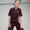 เสื้อยืดทรงหลวมผู้หญิงผ้าริบ CLASSICS, Midnight Plum, small-THA